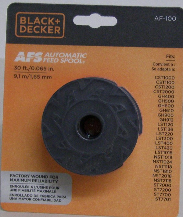 Replacement Spool For Black & Decker Af-100 Trimmer, 30 Ft 0.065