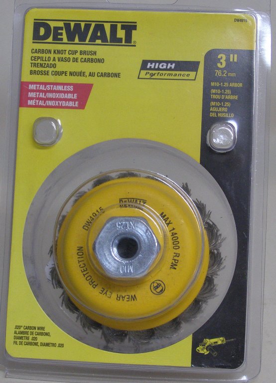 DeWalt DT3500-QZ Cup brush 65mm arbor hole M14 with twisted wire