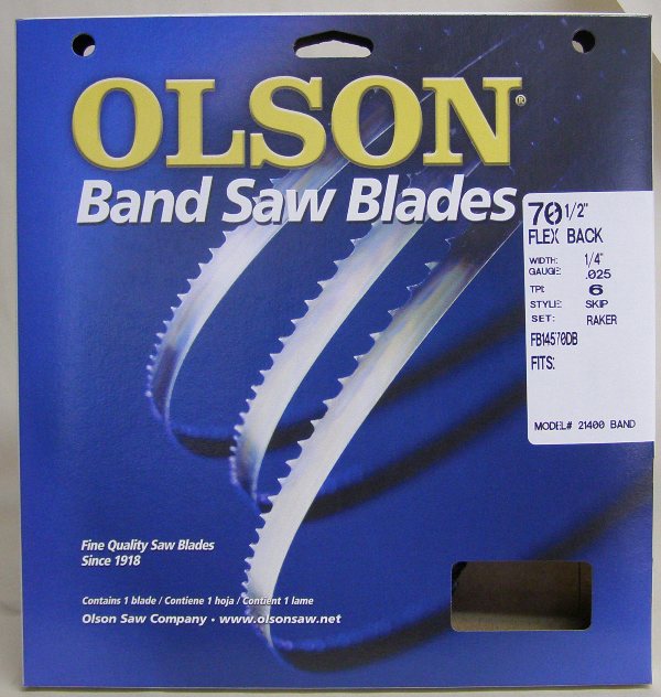 Olson 70-1/2" Hard Edge Flex Back  1/4" x .025" 6 TPI Skip FB14570DB