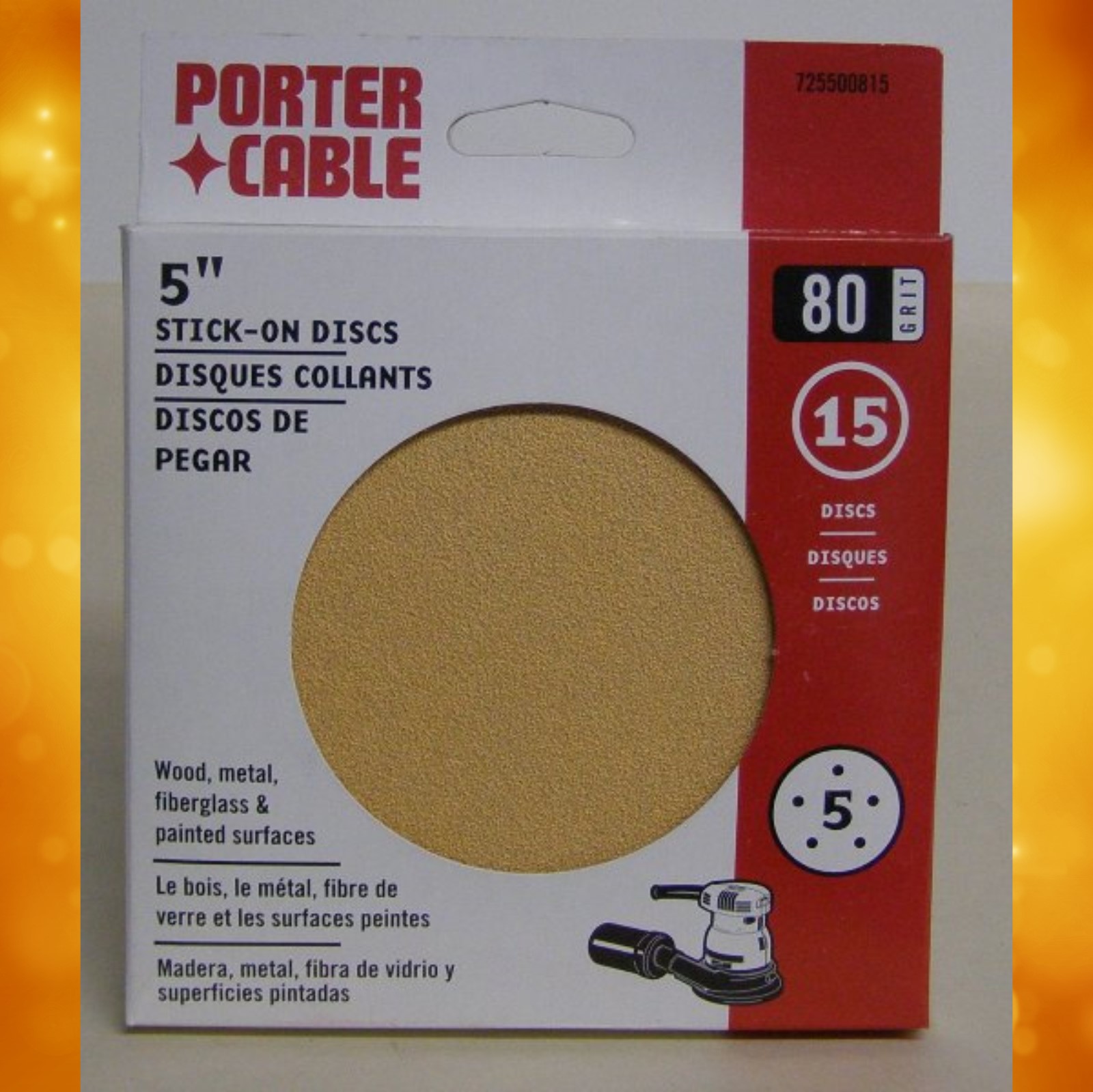 Porter Cable 80 Grit 5" No-Hole, PSA Sanding Discs Mike's Tools